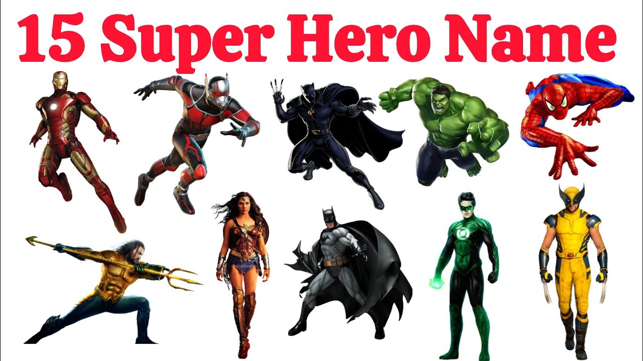 सुपरहीरो के नाम Superhero names for kidsEnglish Hindi Pre kids Learning | Fun Learning | SuperHero