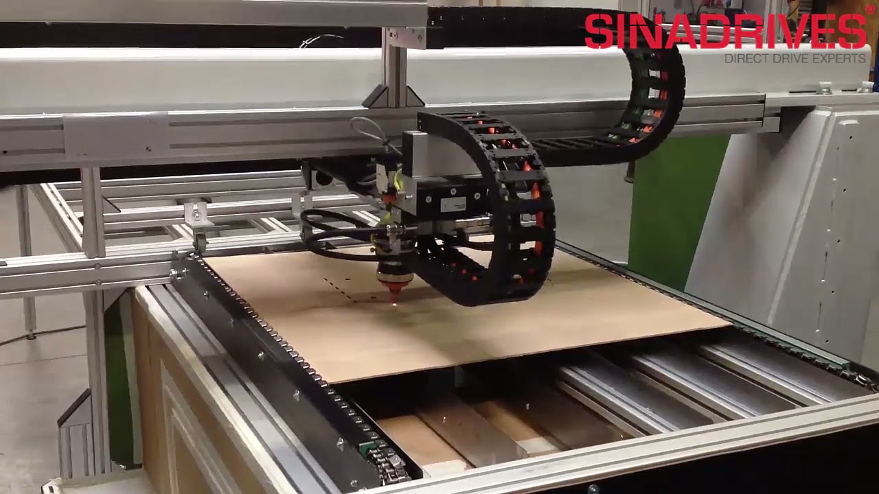 Linearachsen mit Linearmotor f&uuml;r das Laser schneiden/ Linear motor stages for laser cutting