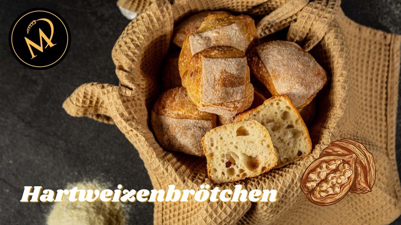 Knusprige Hartweizenbr&ouml;tchen - Die besten Hartweizen Sauerteigbr&ouml;tchen selber backen