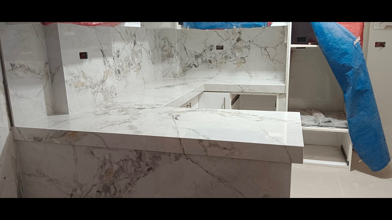 Sintered stone installation kitchen countertop biartstone