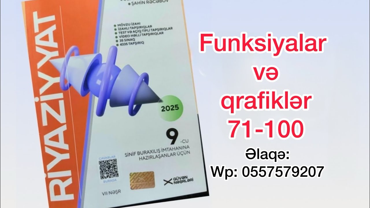Güvən 9-cu sinif riyaziyyat 2025-2026✅ Funksiyalar və qrafiklər 