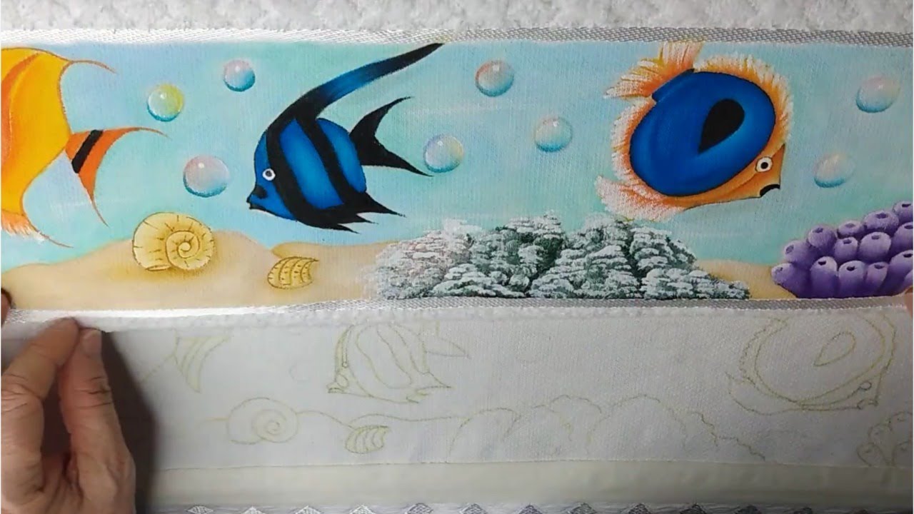 Pintando FUNDO DO MAR em toalha - VIDEOAULA PASSO A PASSO