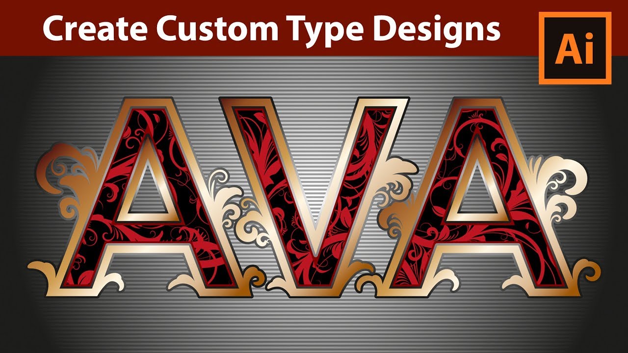 Lettering a Vintage Logo in Adobe Illustrator - How to design the Name AVA