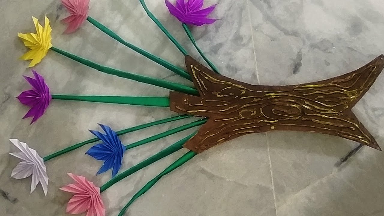 How to make  Wall Hanging with Paper Tree 