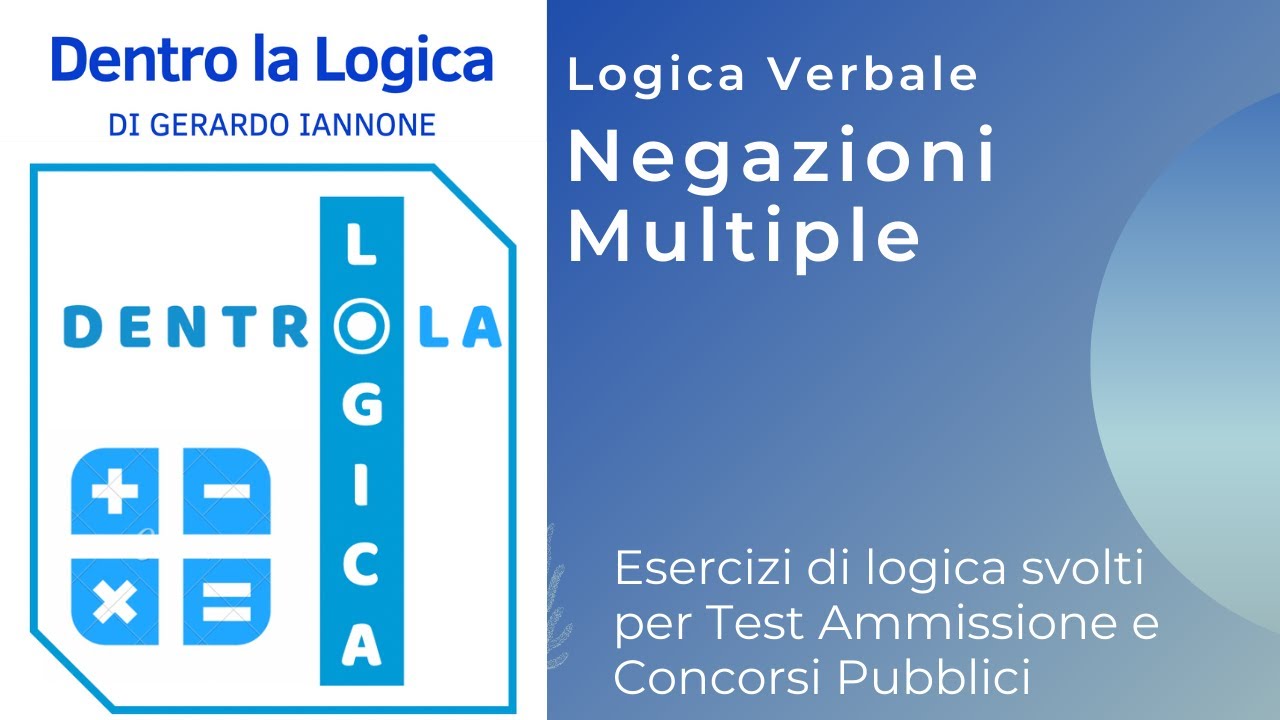 Esercizi Logica Svolti: Negazioni multiple - Logica Verbale (test medicina, veterinaria, economia)