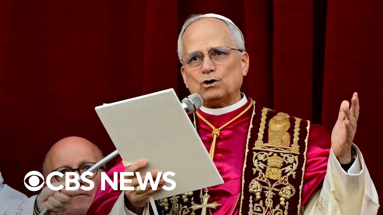 Pope Leo XIV, first American pontiff, addresses crowd from St. Peter's Basilica balcony | full video