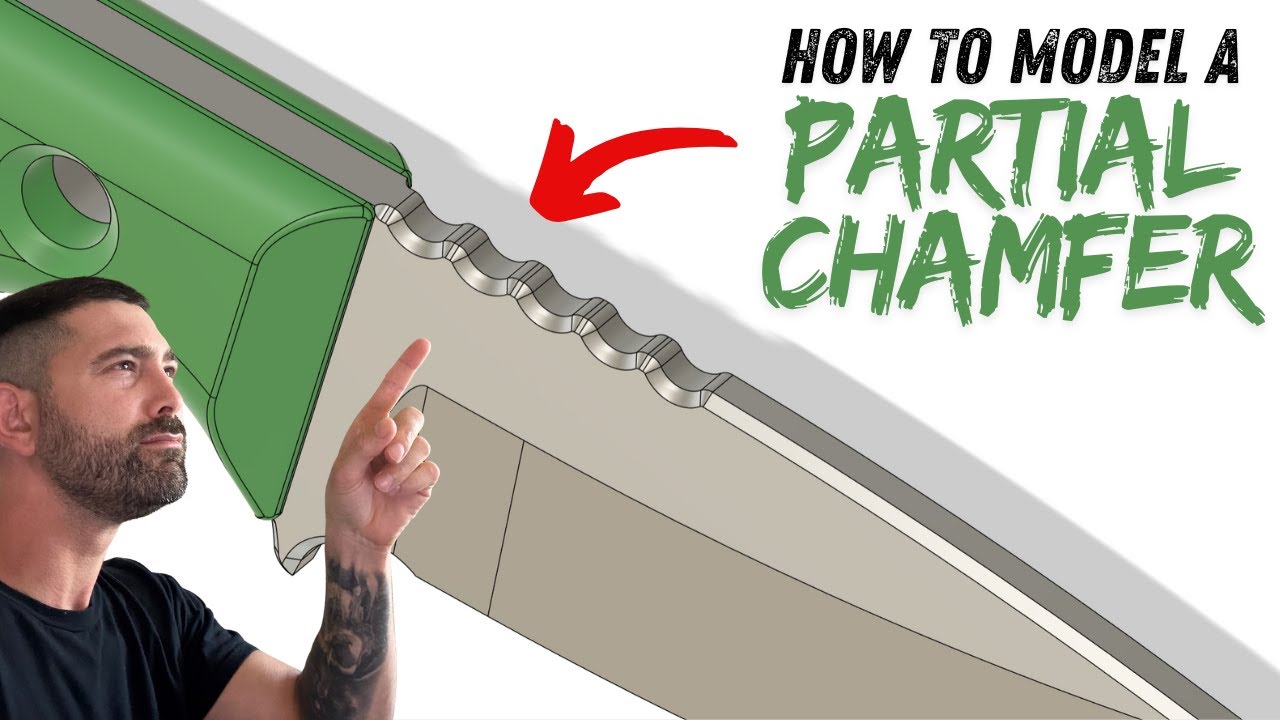 How to Model a Partial Chamfer That Stops at the Handle in Fusion 360 | CNC Knife Design Tip