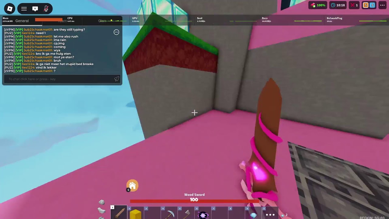 back playing roblox bedwars