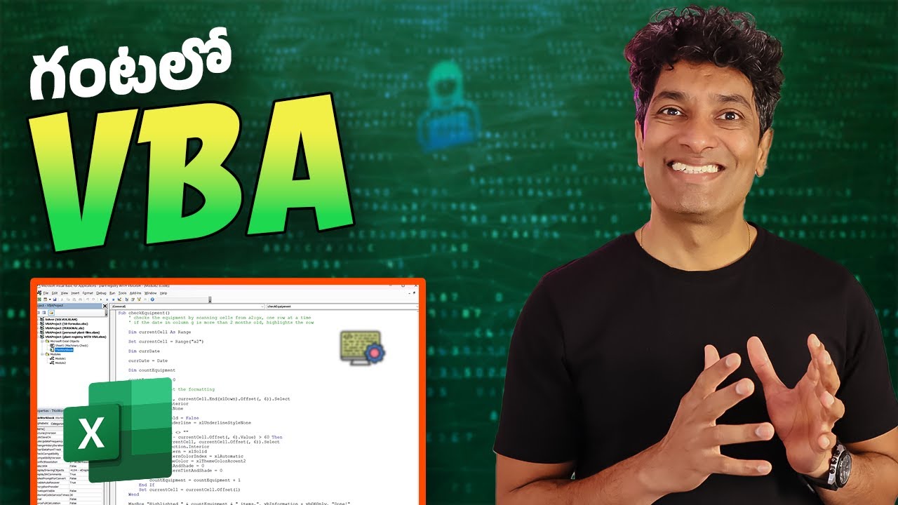 Beginner to PRO - Excel VBA in One hour - Complete Telugu Course with Sample Macros