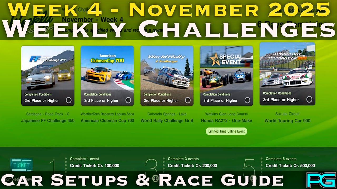 Gran Turismo 7 - Weekly Challenges Guide - November Week 4 2025