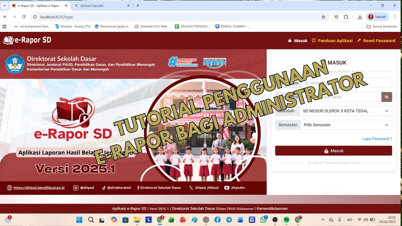 TUTORIAL PENGGUNAAN E RAPOR BAGI ADMINISTRATOR