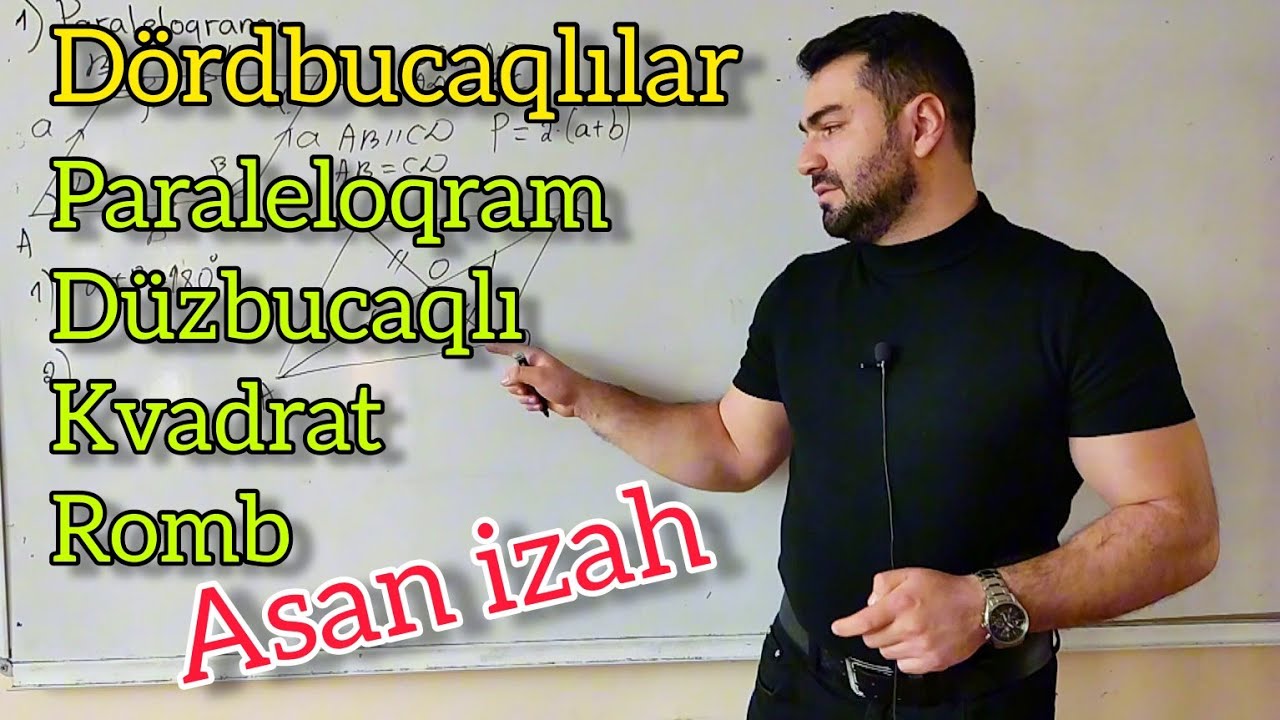 🔥 Dördbucaqlılar , paraleloqram, düzbucaqlı, kvadrat, romb .Asan dildə izah #riyaziyyat #dim