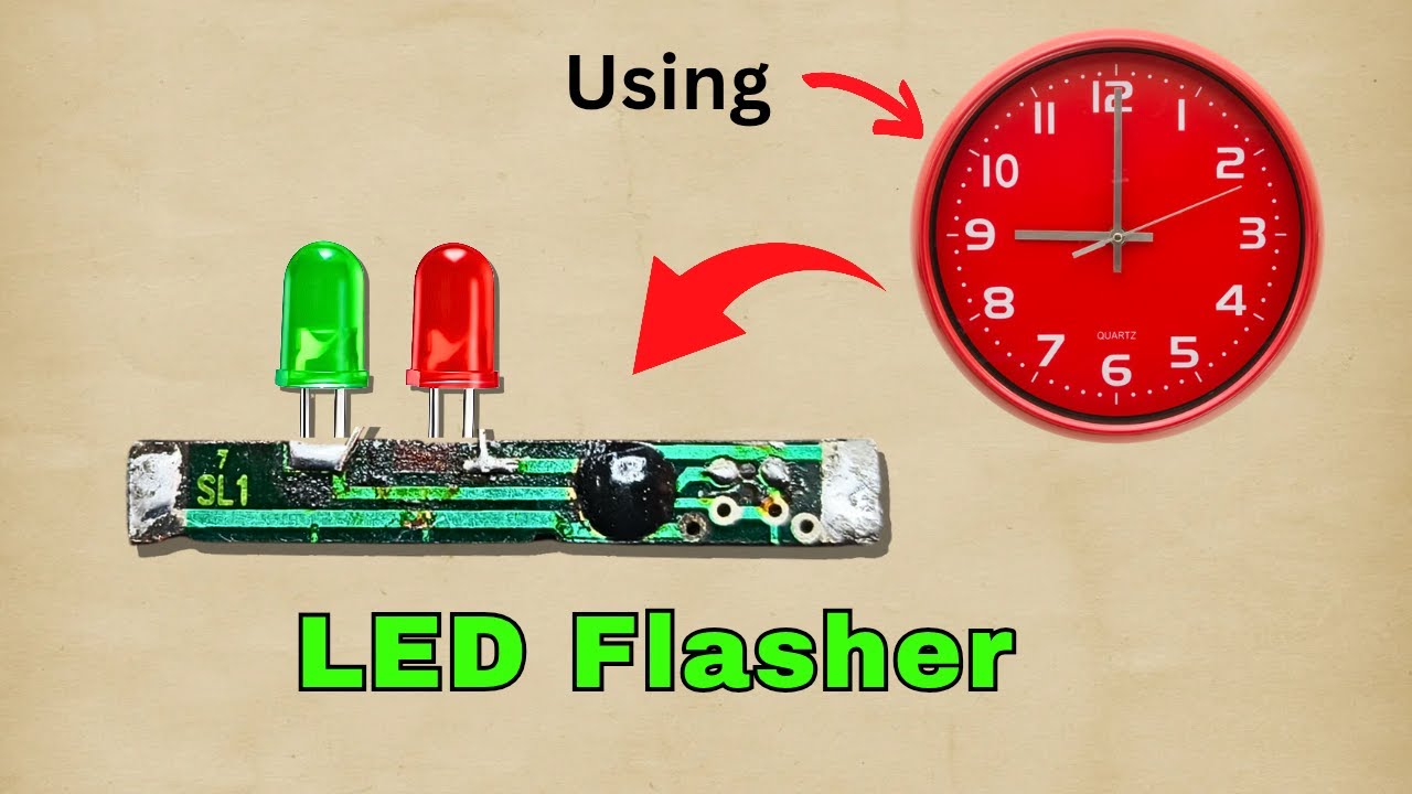 1.5v Led Flasher Circuit | Led Flasher From Old Wall Clock