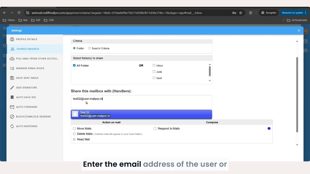 Enable And Configure Shared Mailbox Feature