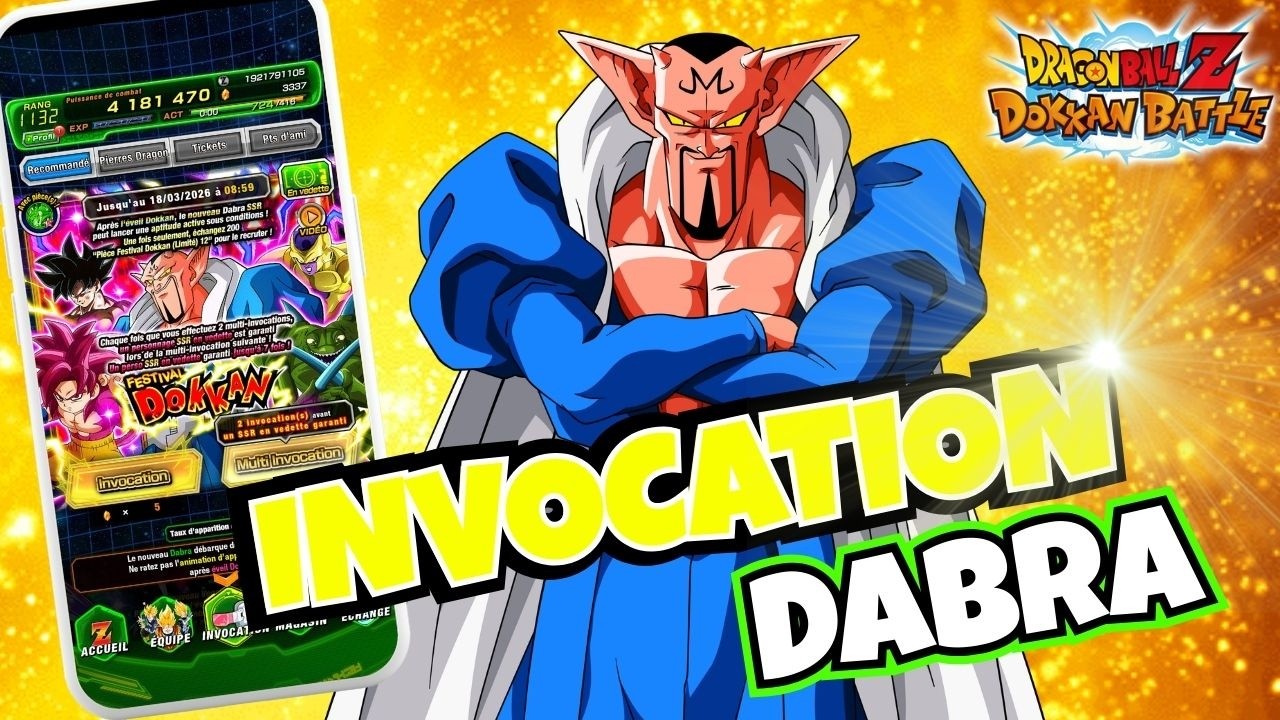 Tu penses avoir de la chance ? Invocation sur la portail de Dabra TEC Dokkan Fest.