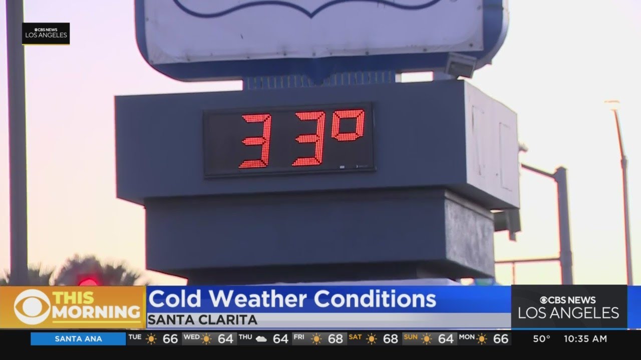 Cold weather in Santa Clarita; it's near freezing