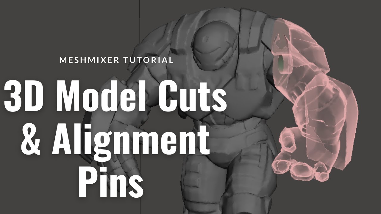 How to Cut STL Models for 3D printing in Meshmixer + Meshmixer Alignment Pins