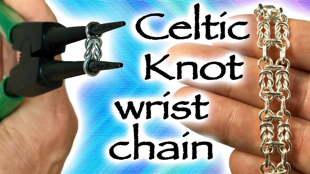 Making a silver Celtic Knot bracelet wrist chain.