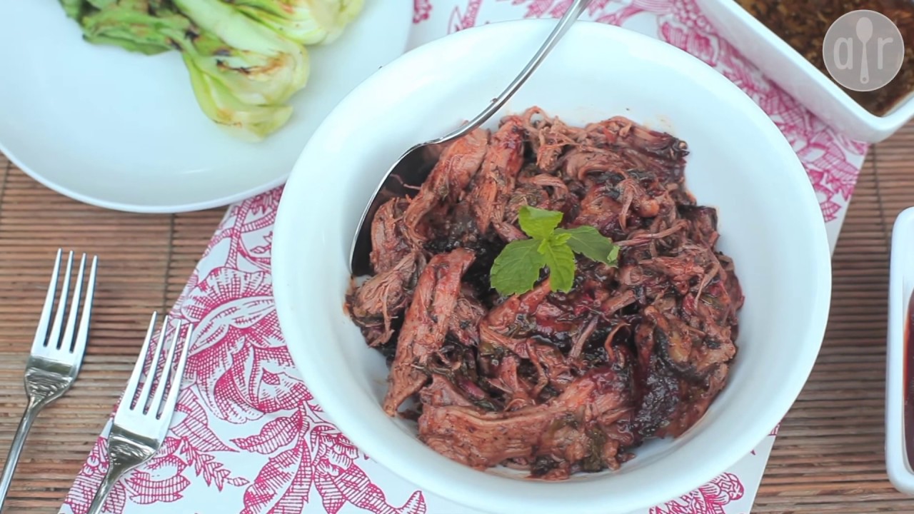 Smoked pulled lamb shoulder