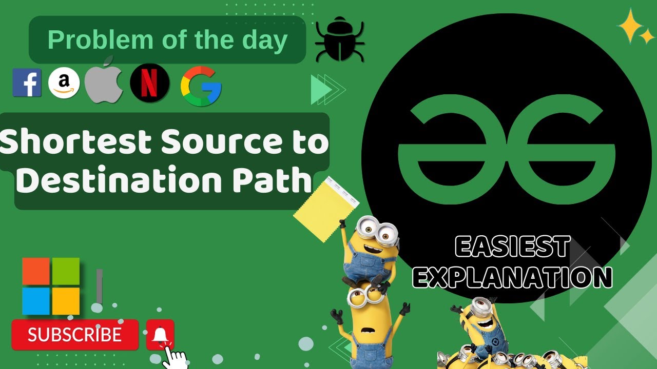Shortest Source to Destination Path | POTD | GFG Problem of the Day | C++ | Java | Python
