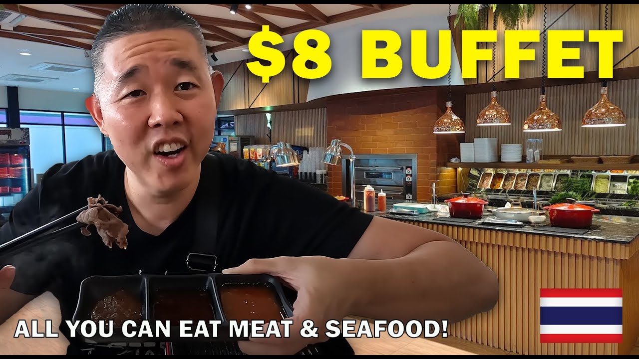 Cheap ALL YOU CAN EAT Buffet in Bangkok, Thailand 🇹🇭 Seafood Buffet | SHABU | Korean Fried Chicken