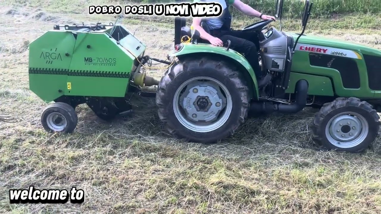 MINI rolo Balirka Hofman ARGA MB-70/60S i kineski Traktor CHERY RD254, odlična kombinacija baliranja
