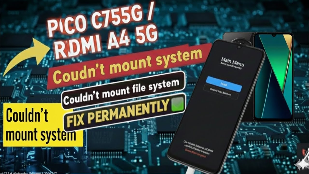 Poco C75 5G | Redmi A4 5G "Couldn't Mount System" Problem Kaise Thik Kare?