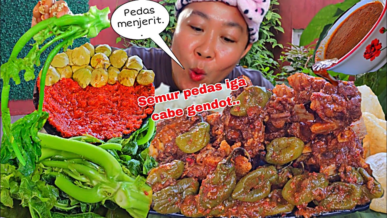 MENJERIT🥵‼️ SEMUR PEDAS IGA CABE GENDOT ,SAMBAL LALAPAN
