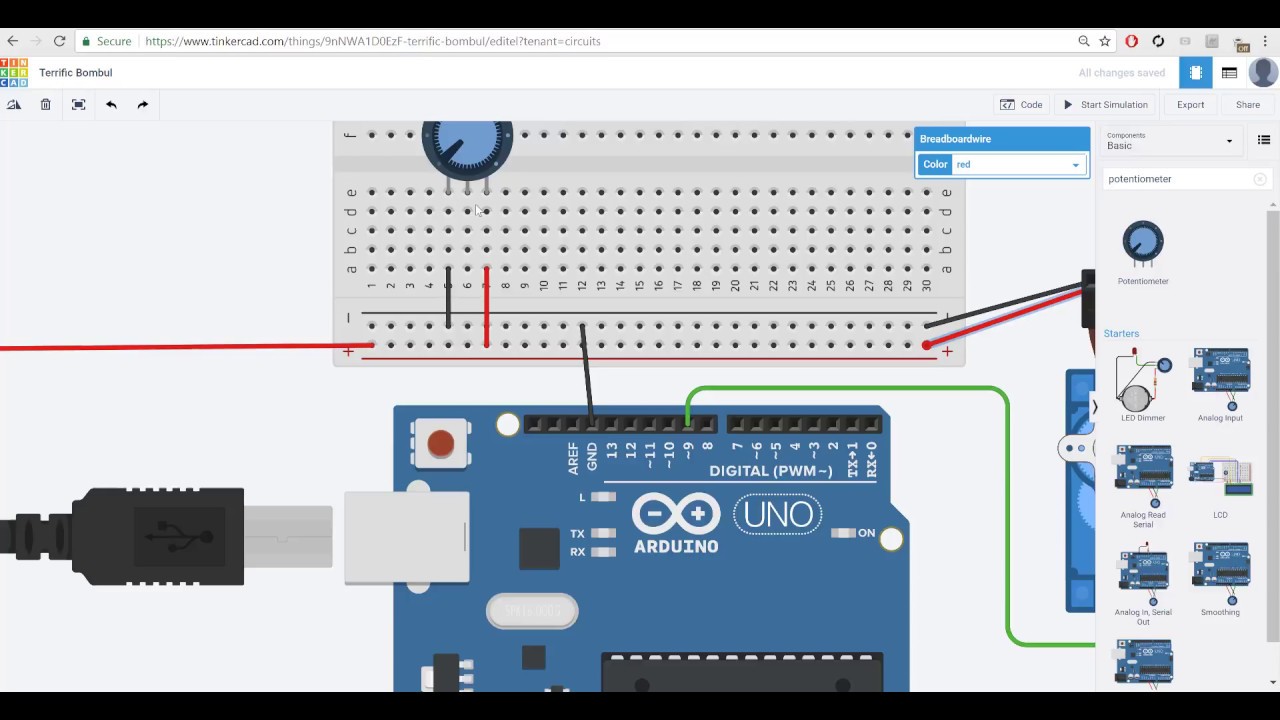 Урок №4 по Arduino UNO — Проект управления потенциометром и сервоприводом