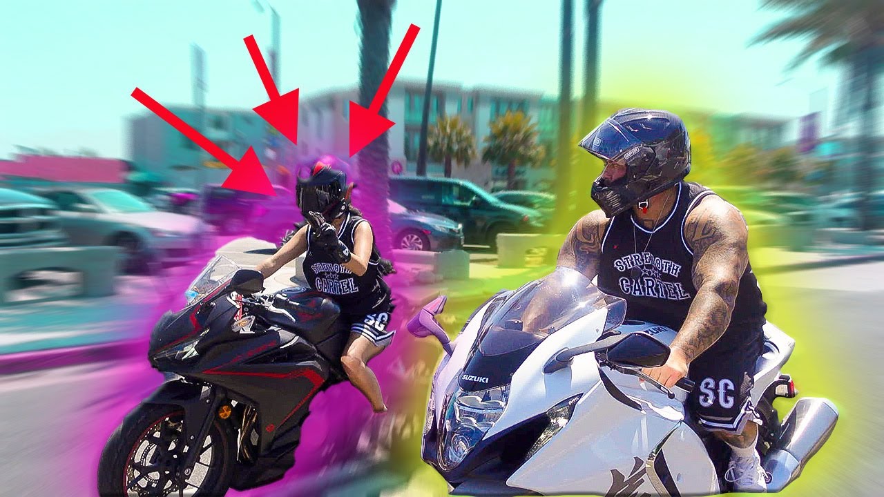 BIKER GIRL CALLS OUT BIG BOY!