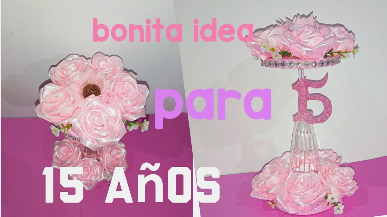 CENTERPIECE QUINCEAÑERA/IDEA DE CENTRO DE MESA PARA 15 AÑOS #1million #manualidades #centerpiece 