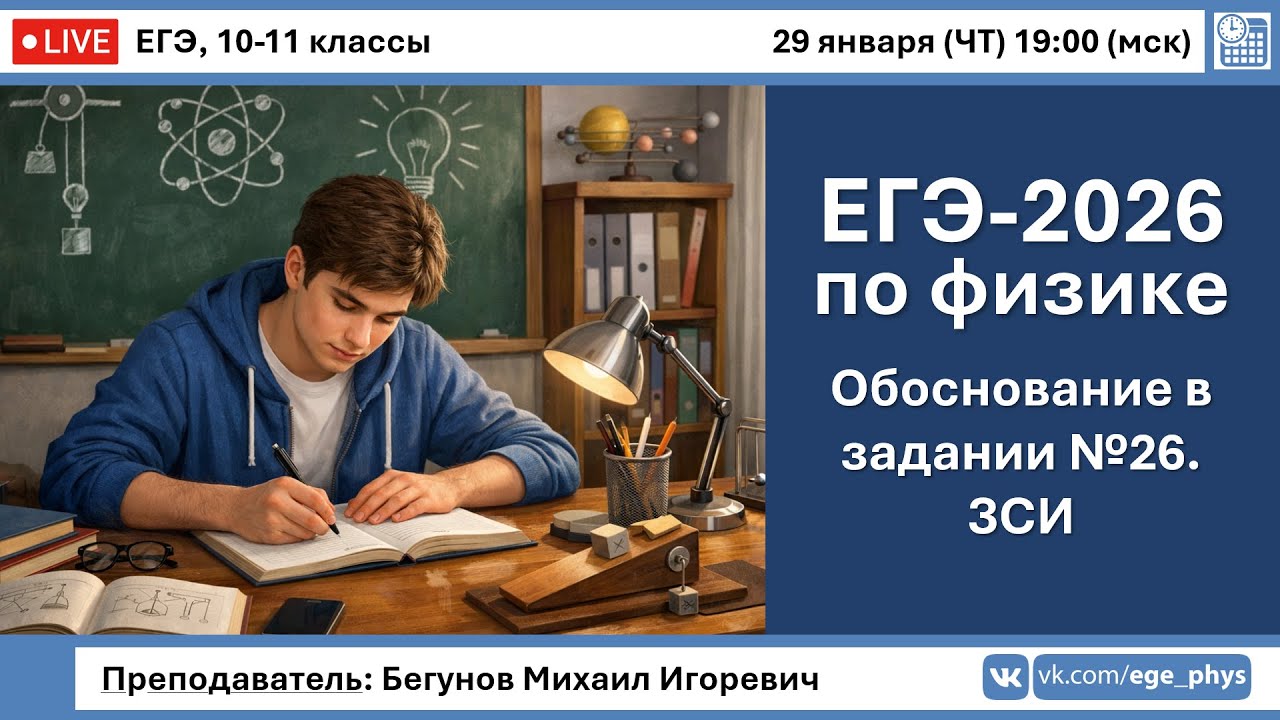 🔴 ЕГЭ-2026 по физике. Обоснование в задании №26. Закон сохранения импульса