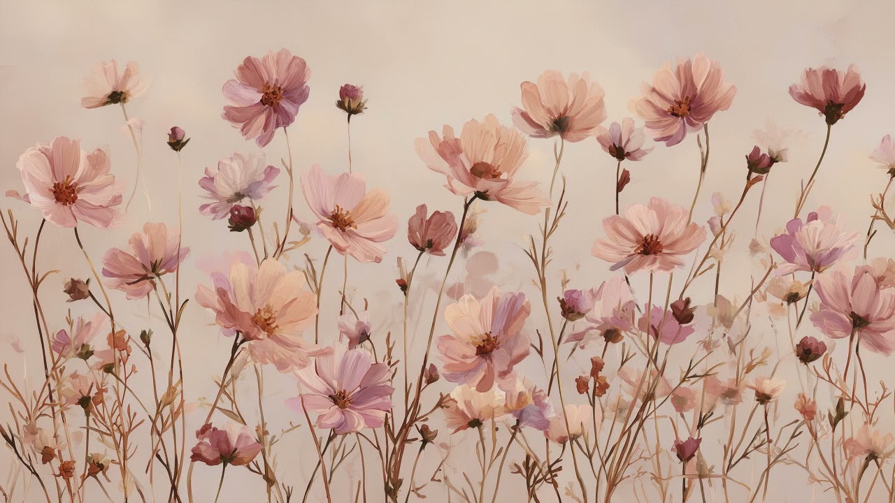 Vintage-Inspired Colourful still life Flowers  (No Music) TV Art Screensaver / ART for your TV
