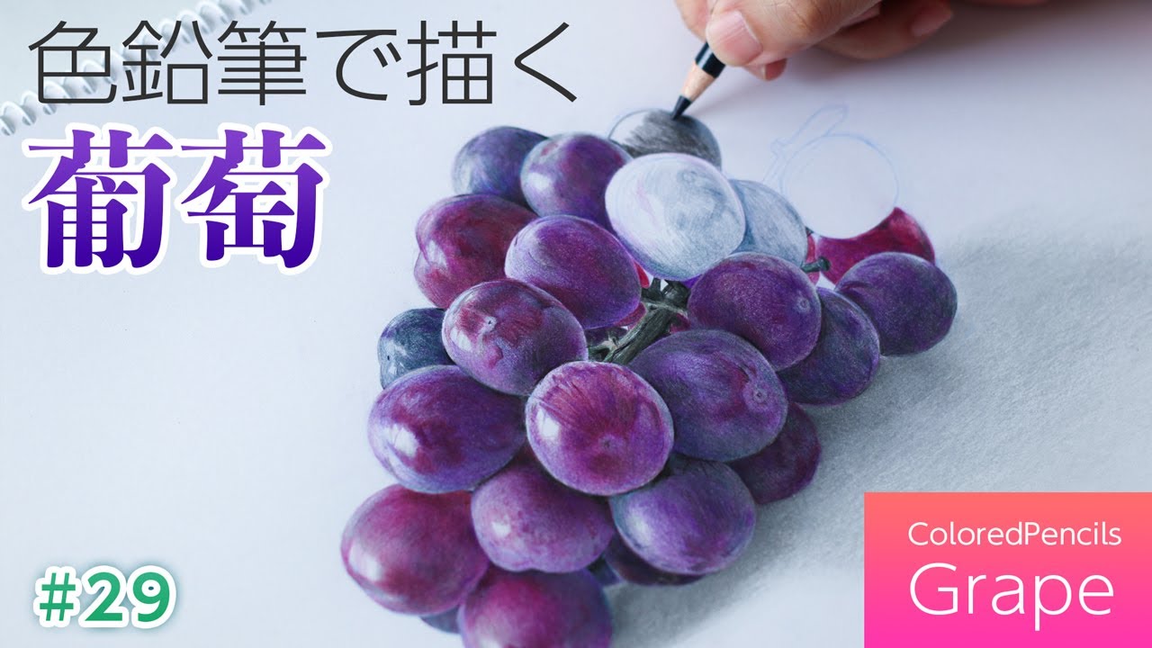 【色鉛筆を使いこなそう】技法解説　〜葡萄の質感表現〜