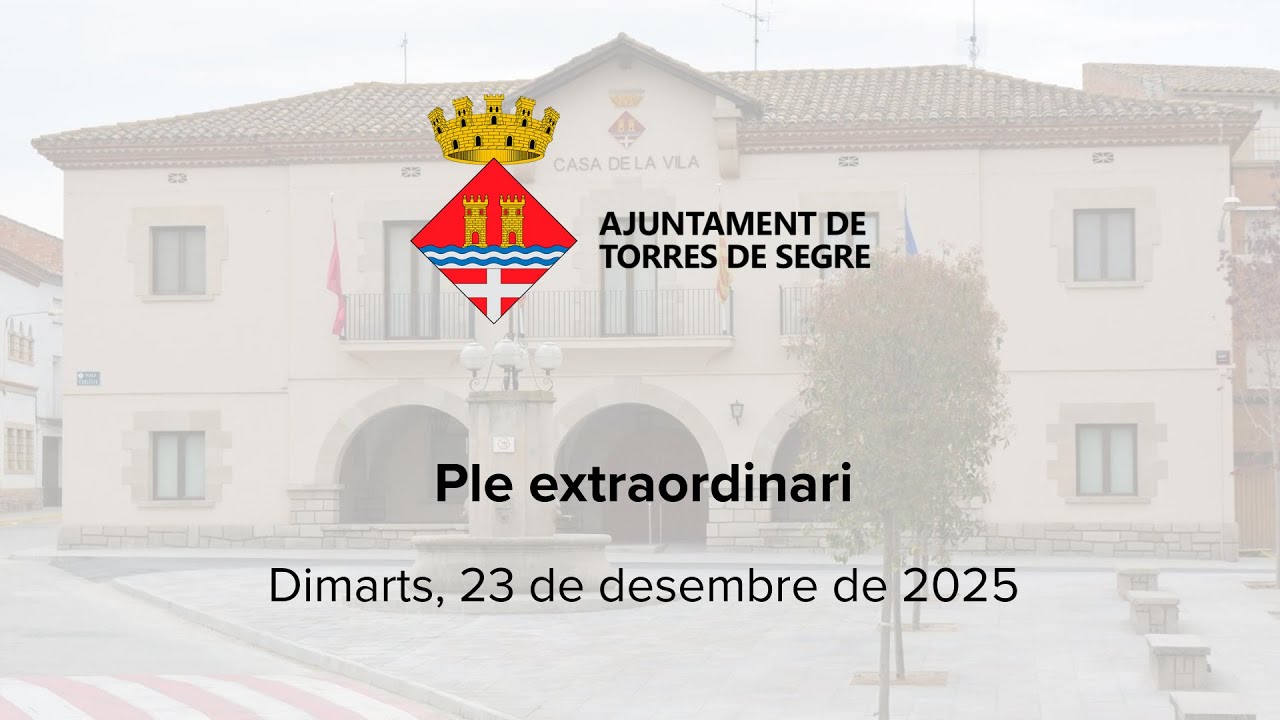 Ple extraordinari - Dimarts, 23 de desembre de 2025