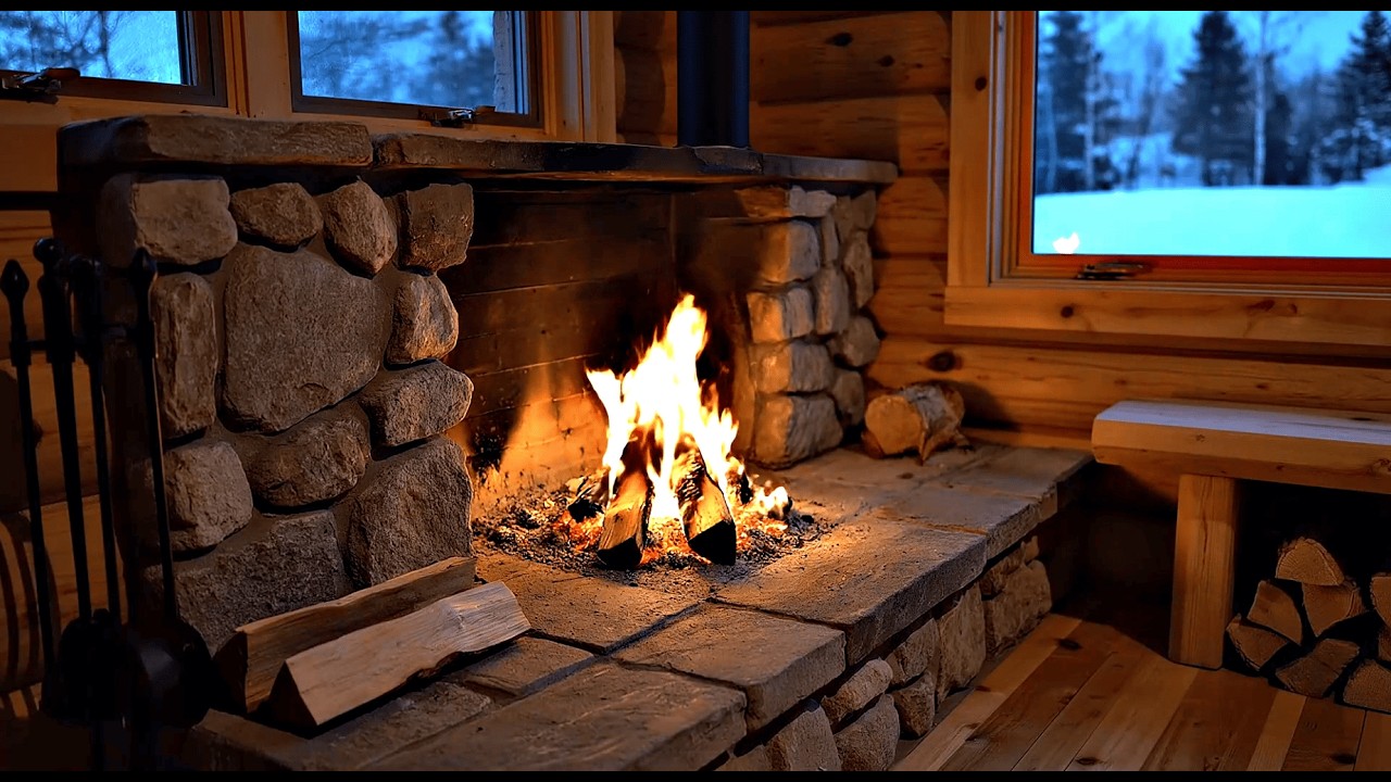 Cozy Cabin Fireplace 🔥 Relaxing Fire Sounds for Sleep & Calm | 8 Hours