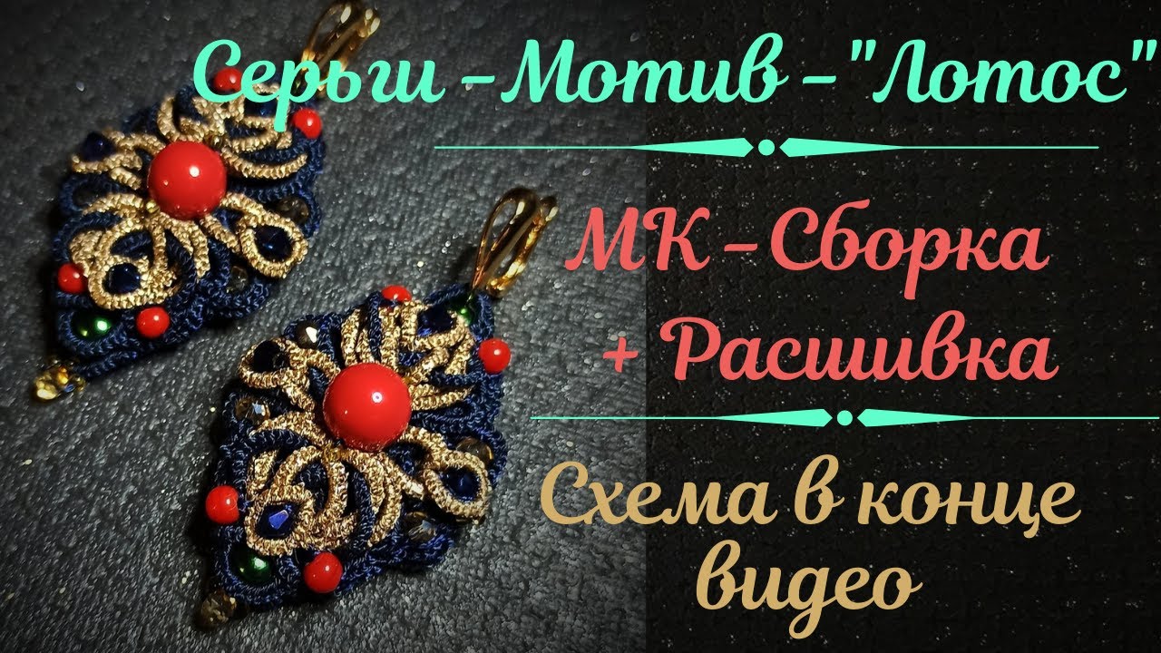 Серьги фриволите Мотив 