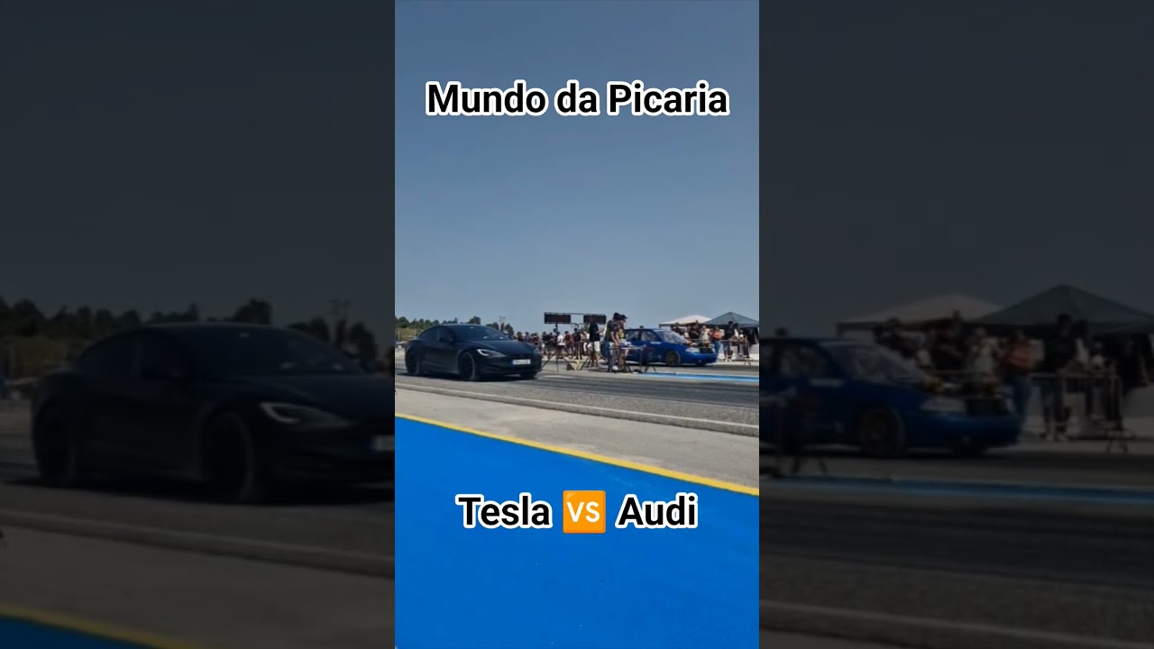 Mundo da Picaria-Drag Race 200Mt-Tempo 7.70 Tesla P100DL🆚Audi 7.40🚀 