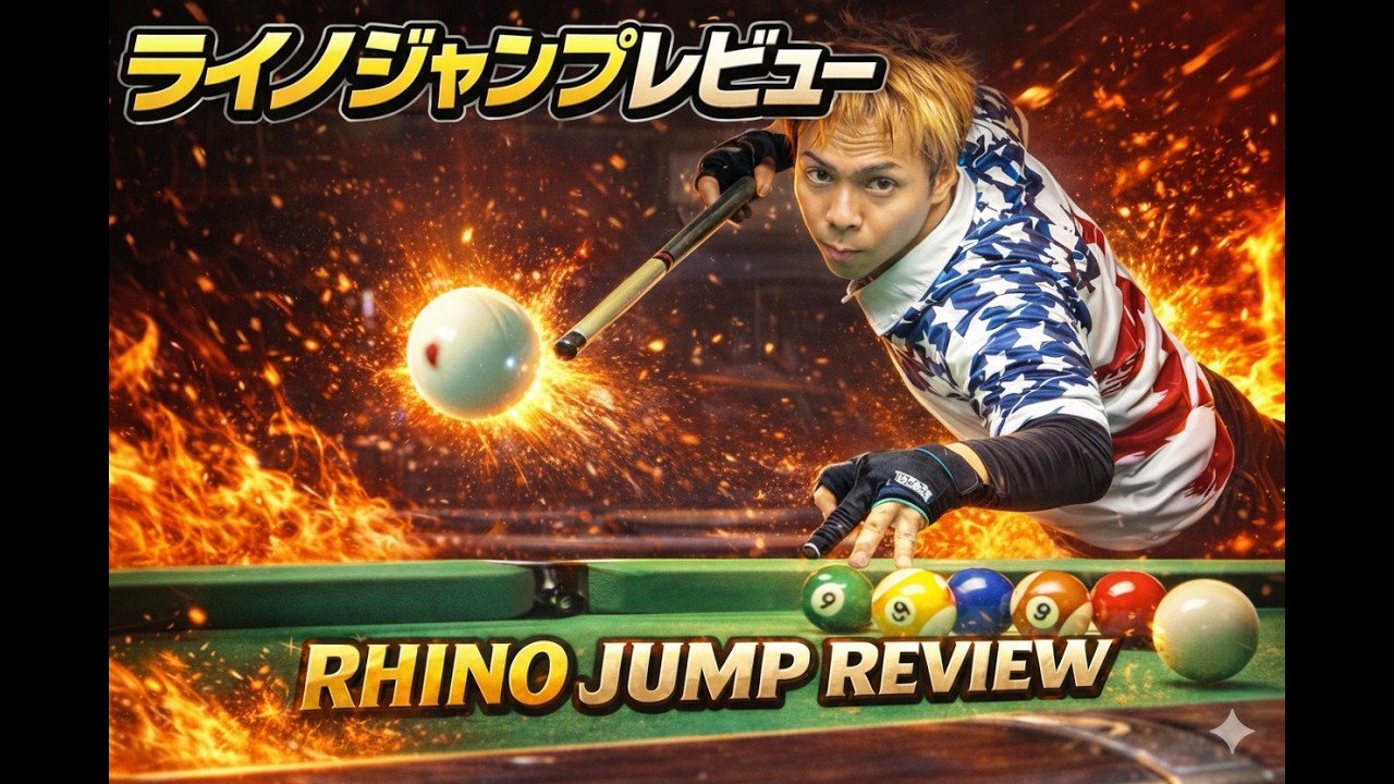 ビリヤード　Rhino jump review　ライノジャンプ　ジャンプC級レベルが勝手にレビュー。