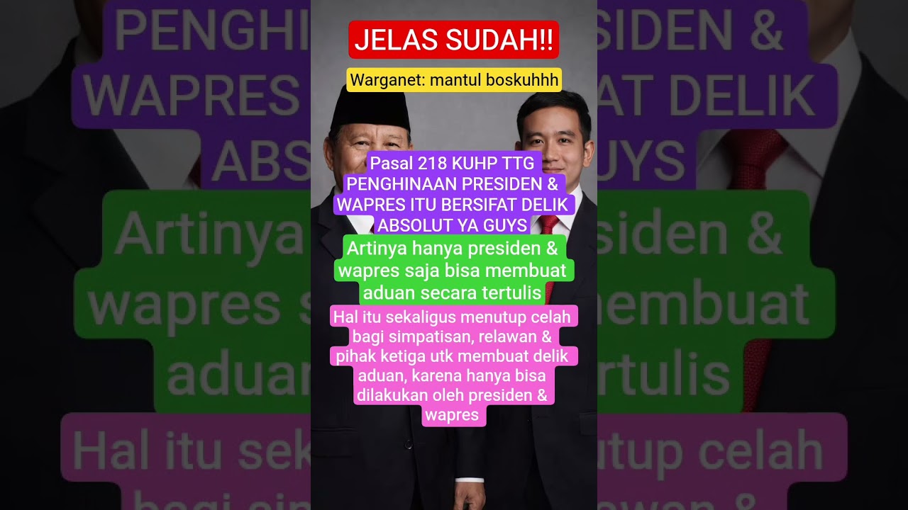 PRESIDEN VS KUHP 