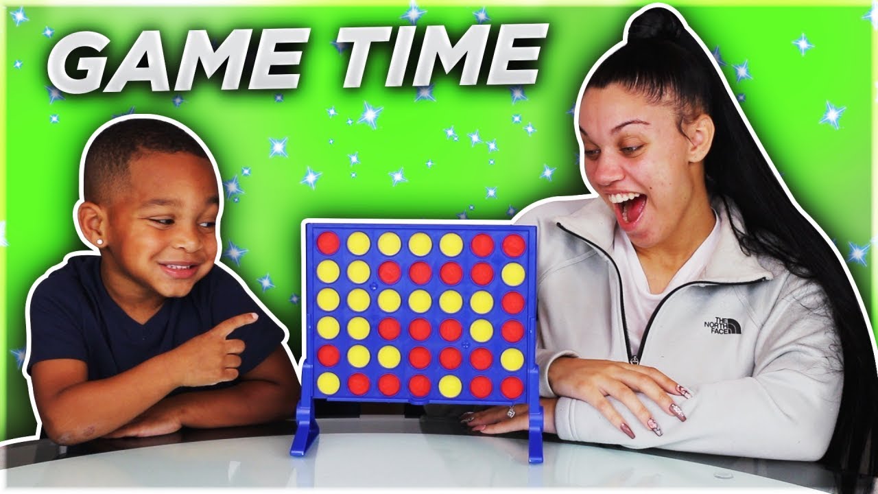 DJ and Mommy Play Connect 4 Board Games for Family Game Night!