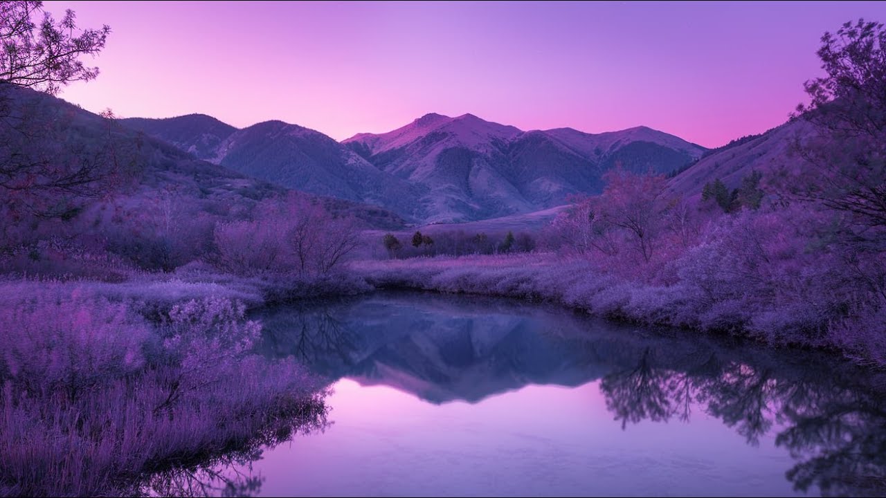 Serene Purple Mountains Twilight Calm for Deep Relaxation and stress relief!