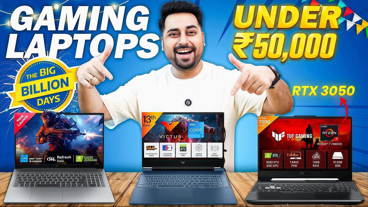 Best Gaming Laptops Under ₹50000 ✅ Flipkart Big Billion Days Sale 2025 🔥 RTX 3050 | i5 13th Gen ⚡
