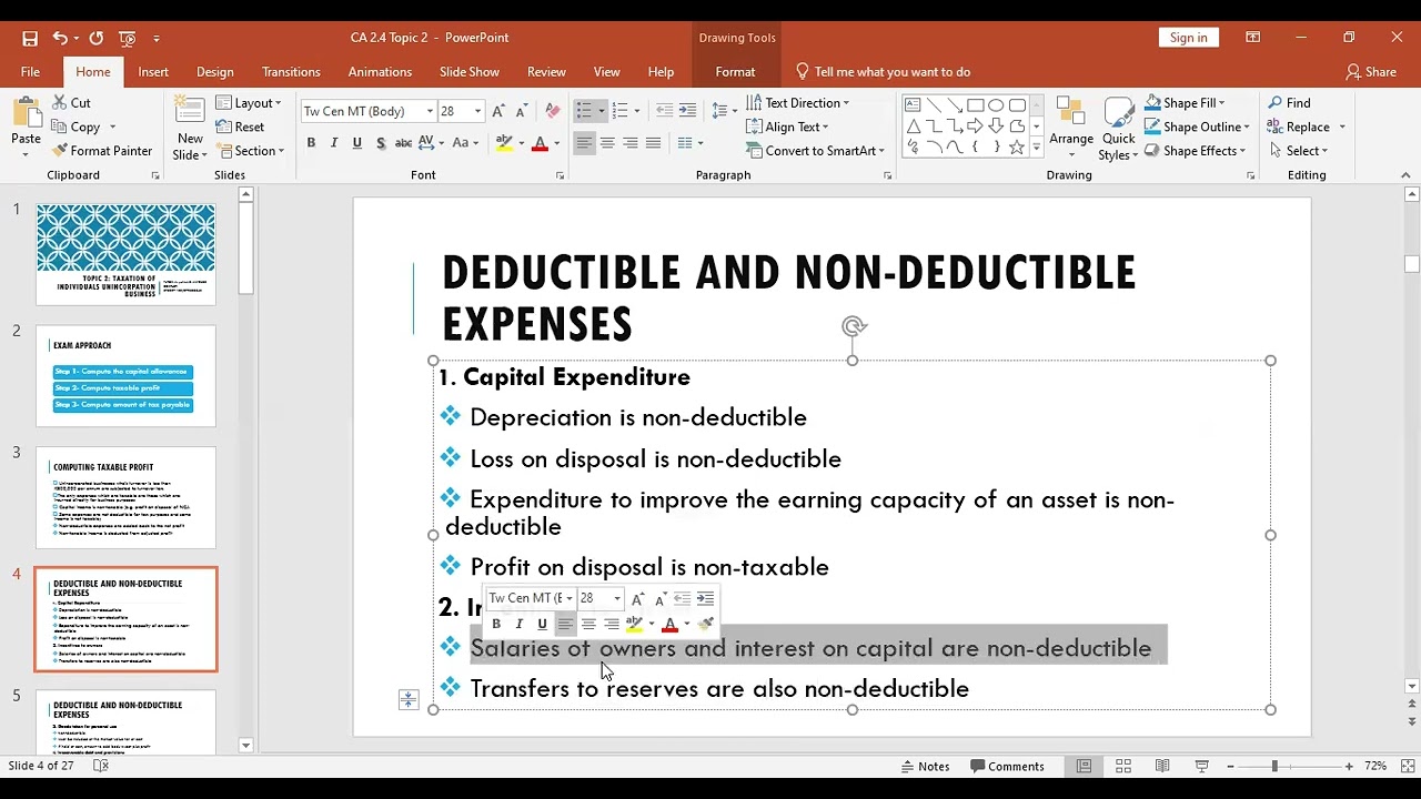 ZiCA CA 2.4 Taxable profit, Captial Allowances & Computation of Tax Part 1