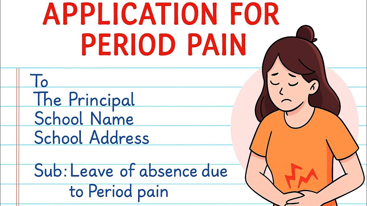 Write a leave application for period pain 😥|| English application writing for period pain