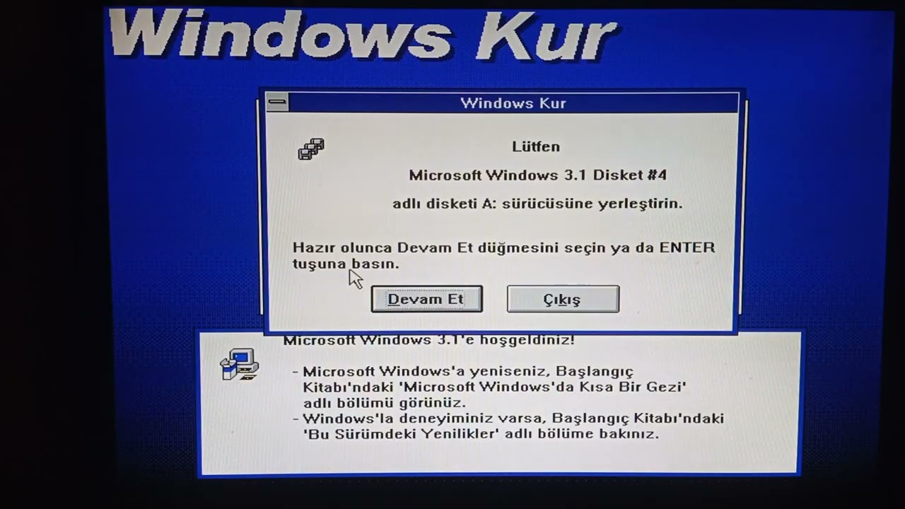 Olivetti PCS 386-4, Win 3.1 Yükleme