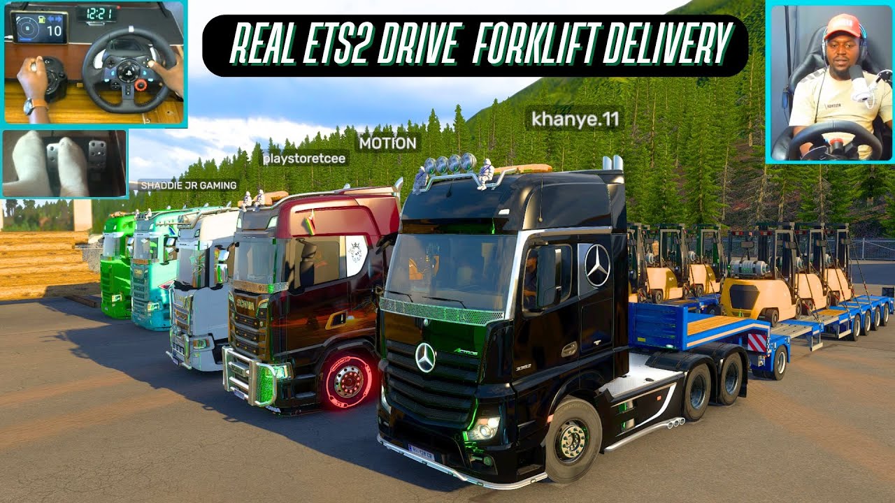 Scania S Forklift Delivery | Orsa to Lublin Convoy | Euro Truck Simulator 2 with Logitech G29