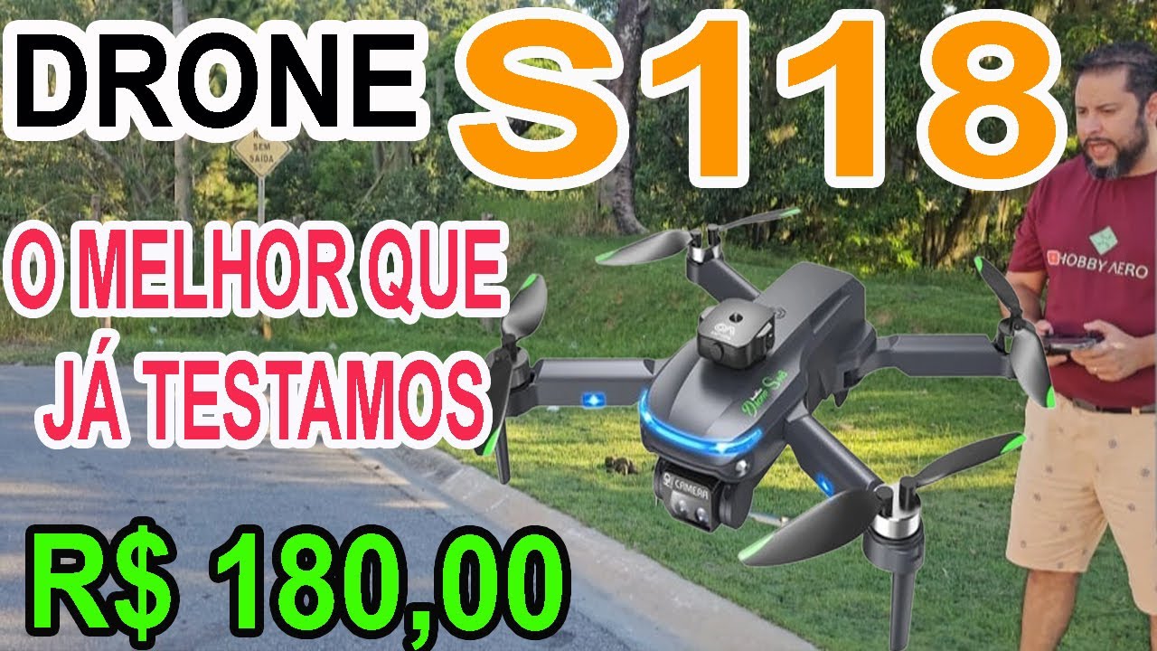 Drone S118 um dos melhores para iniciantes teste de  camera e voo externo bateria
