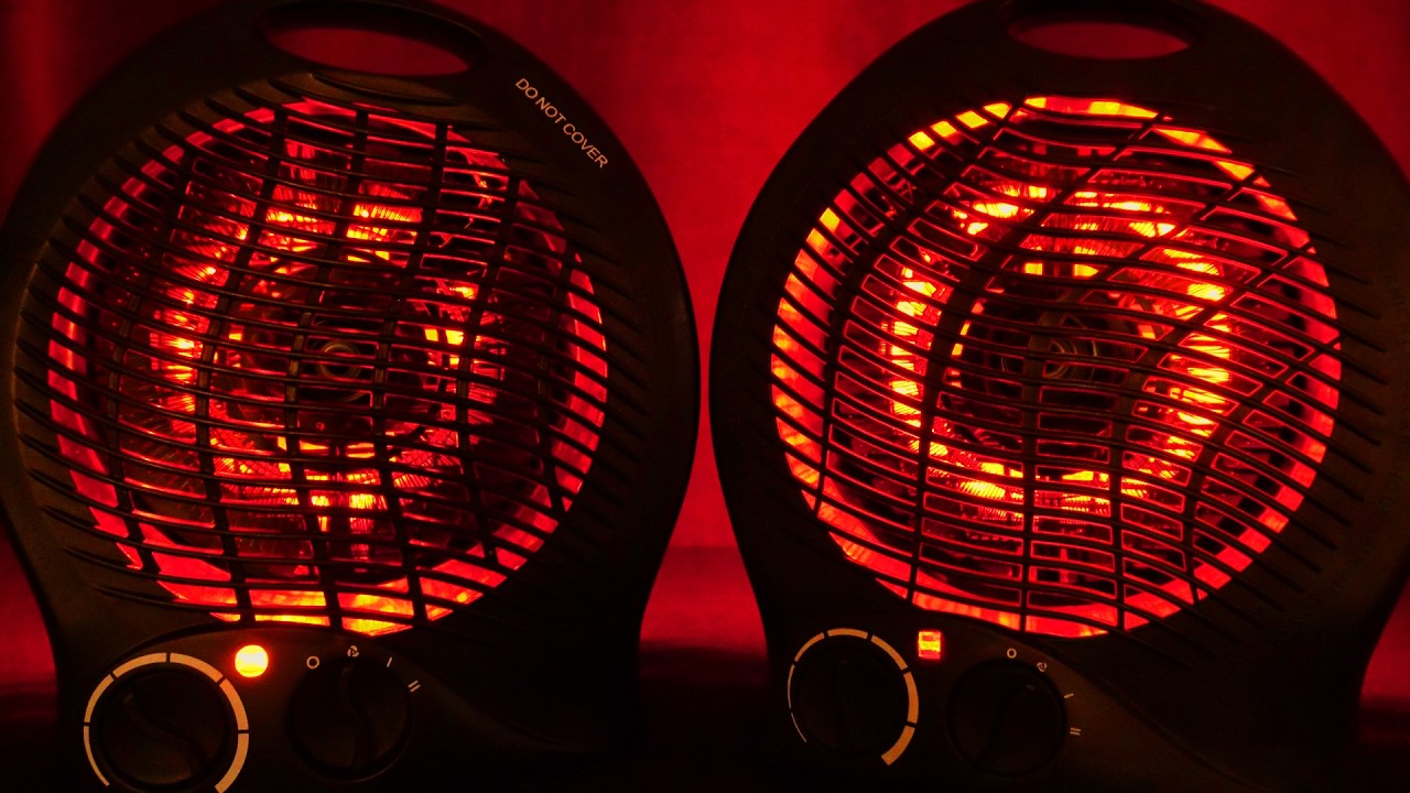 😴 2 Black Fan Heaters with Deep Bass Sound | Relaxing Sleep White Noise
