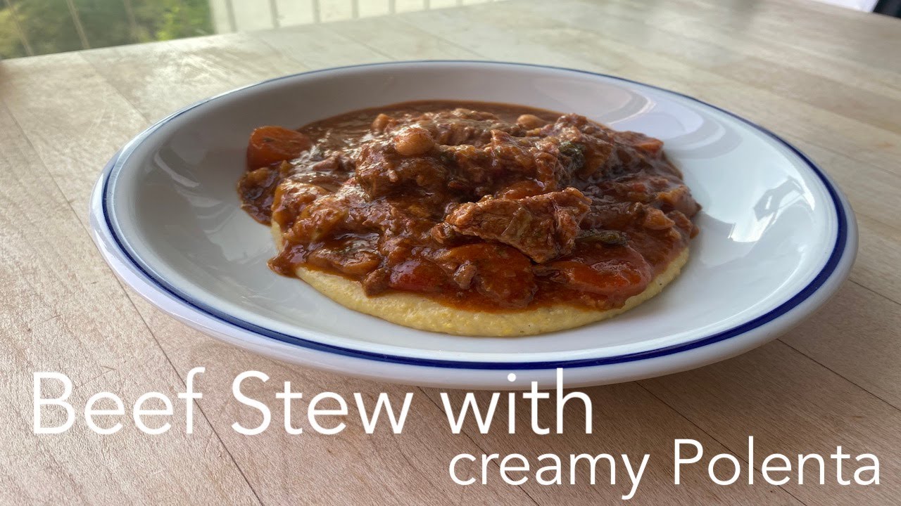 Hearty beef stew recipe with creamy polenta (Eintopf mit Polenta)